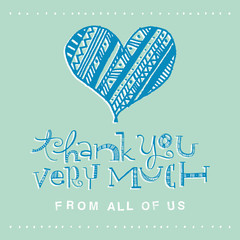 Hand lettering thank you card