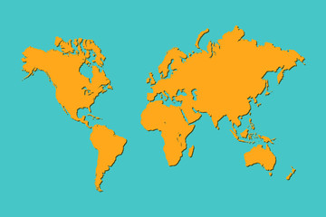 World Map, Illustration