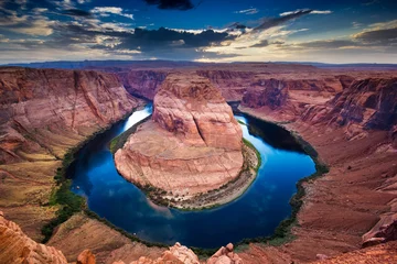 Foto op Canvas Grand Canyon, hoefijzerbocht, Colorado rivier © ronnybas