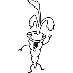 Lustige Verrückte Comic Karotte Möhre