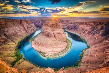 Zelfklevend Fotobehang Horseshoe Bend, Coloradoa en Grand Canyon, Arizona © ronnybas
