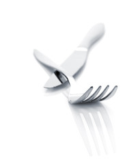 Silverware or flatware set of fork and knife