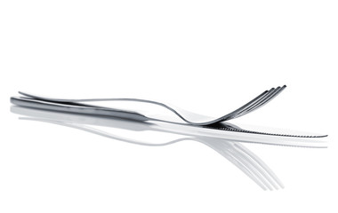 Silverware or flatware set of fork and knife