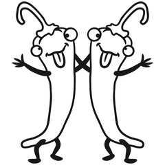 Chilis Peperonis Scharf Lustig Freunde