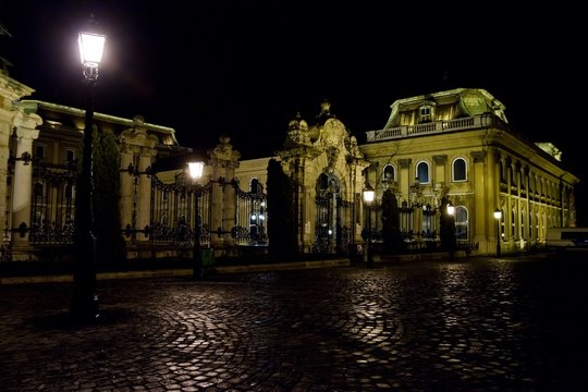 luminous square at night