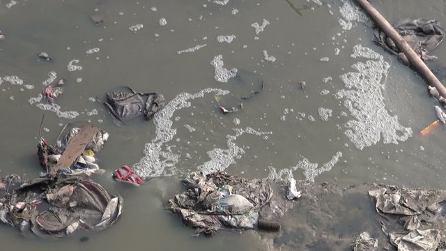 catastrophic water pollution in asia Katmandu, Nepal.