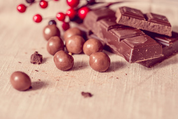 chocolate on brown napkin