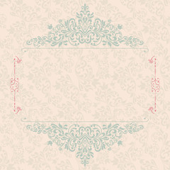 Vintage background, antique greeting card, invitation with victo