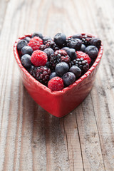 Heart of red fruit.