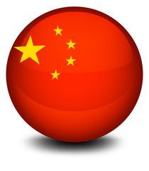 A ball designed with the flag of China