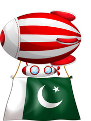 A floating balloon with the flag of Pakistan