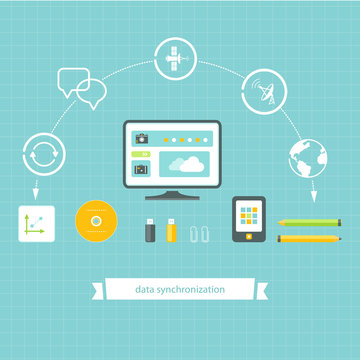 Data Synchronization And Storage Infographic Elements