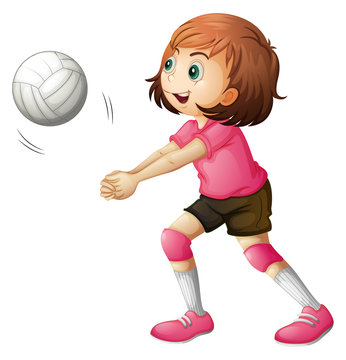 A young volleyball player