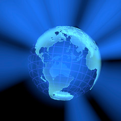 発光する地球儀