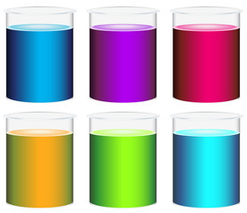 Colourful beakers