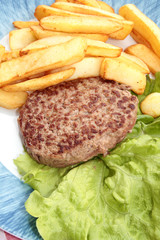steak haché et frites