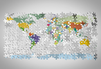 パズルの世界地図