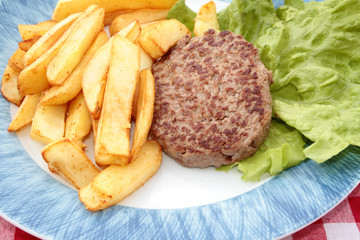 steak haché et frites