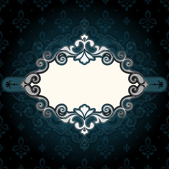 Frame Vintage Ornate Blue