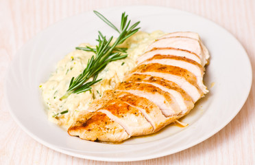 chicken breast with garnish