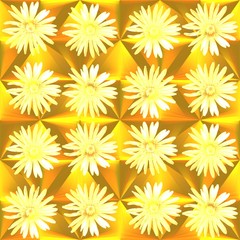 Golden yellow dandelion tileable wallpaper