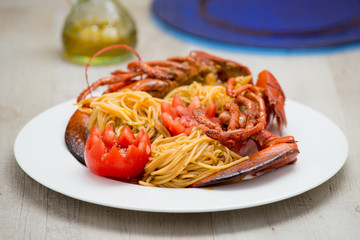 Piatto di spaghetti all’astice