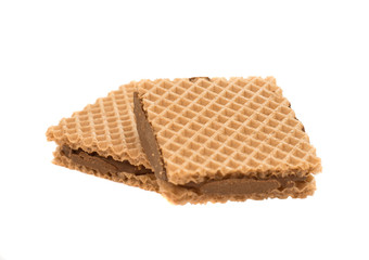 chocolate waffles isolated
