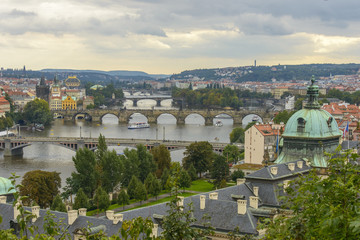 Fototapeta premium Aerial view of prague
