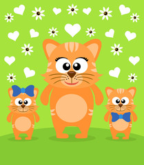 Obraz na płótnie Canvas Mother's day background card with cats