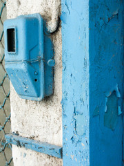 Close up on an old electric counter box