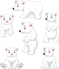 Obraz premium Cute polar bear cartoon collection