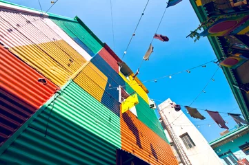 Tuinposter Kleurrijke huizen in La Boca, Buenos Aires, Argentinië © Kseniya Ragozina