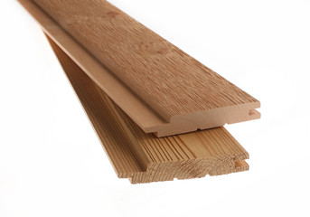 Clean freshly cut wooden plank