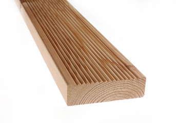 Clean freshly cut wooden plank