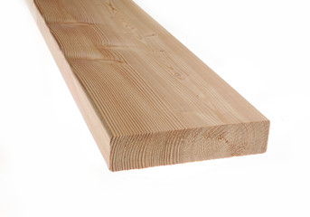 Clean freshly cut wooden plank
