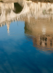 Monument reflection on tiber river