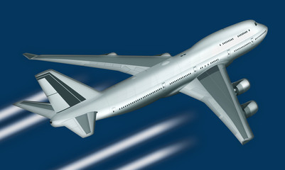 Jumbo Jet, Passagierföugzeug, freigestellt