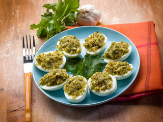 stuffed eggs traditional sardinia recipe