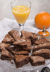 A batch of chocolate brownies on a plate