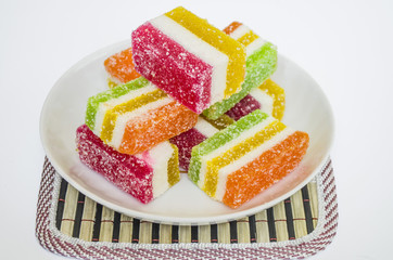 gelatin, green, yellow, orange, candy, jujube, food