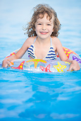 Child in swimming pool