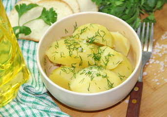 Portion of boiled potatoes
