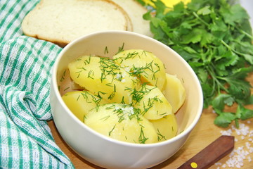 Portion of boiled potatoes
