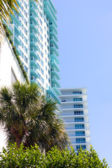 Architecture details of building in Miami Beach, Florida.