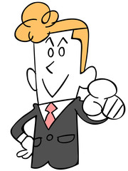 指差すビジネスマン（上半身）