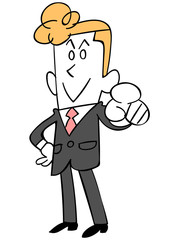 指差すビジネスマン（全身）