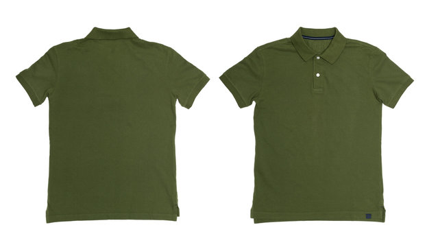 Vintage Dimmed Green color Polo Shirt with white background Men