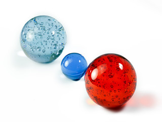 glass balls with small bubbles
