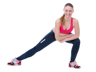 Obraz premium Stretching before exercise work