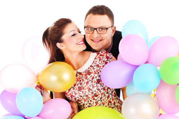 Couple and ballons